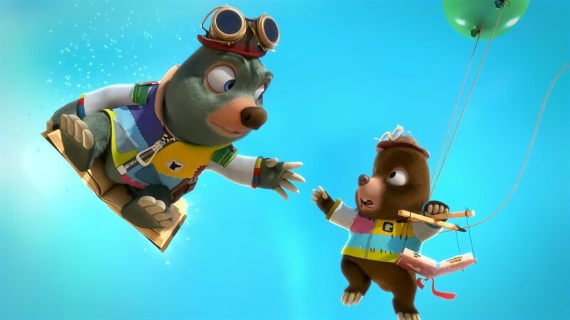 Hoffentlich schafft es Moley mit Hilfe seines fliegenden Buches Mauli den kleinen Streusel zu retten. – Bild: ZDF/​2022 Jetpack Distribution Ltd/​ZDF Enterprises