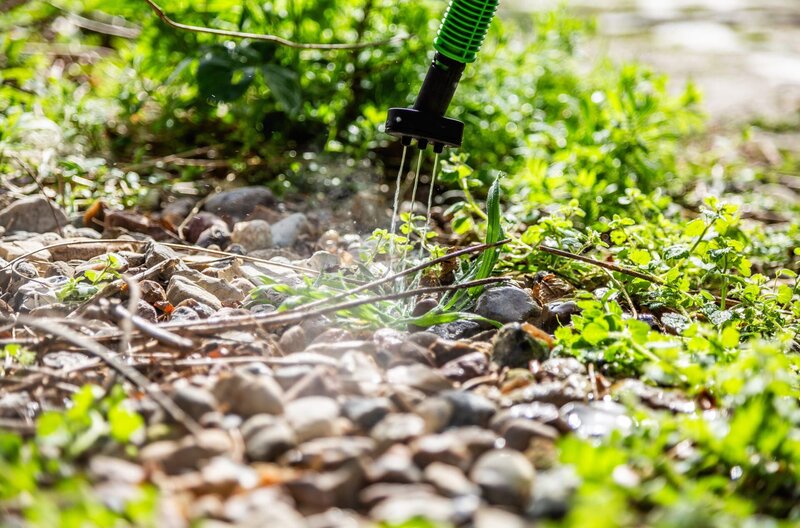 Heißwasser gegen Unkraut. – Bild: NDR/​Udo Tanske
