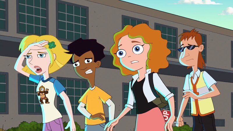 L-R: Sara Murphy (voiced Kate Micucci), Zack Underwood (voiced by Mekai Curtis), Melissa Chase (voiced by Sabrina Carpenter), Elliot Decker (voiced by Christian Slater – Bild: The Walt Disney Company Germany