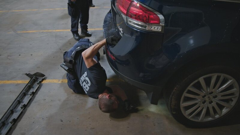 CBP searches salvage yard vehicles to see if they are stolen. (National Geographic) – Bild: 2021 NGC Network US, LLC. All rights reserved. Lizenzbild frei