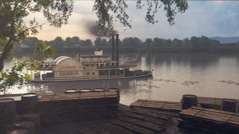 The Arabia was a 19th Century steamboat built with a shallow flat hull that enabled it to work on both the Mississippi River and the shallower Missouri River. It sank on the Missouri River in September 1856 and wurde rediscovered und excavated in 1988. – Bild: National Geographic