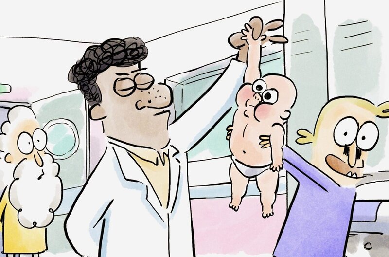 Wieso riechen Babys und Kinder im Gegensatz zu Jugendlichen und Erwachsenen wie eine kleine Wolke frischer Wäsche? Professor Schnauzbart geht der Sache auf den Grund. – Bild: Folimage/​Ex Nihilo