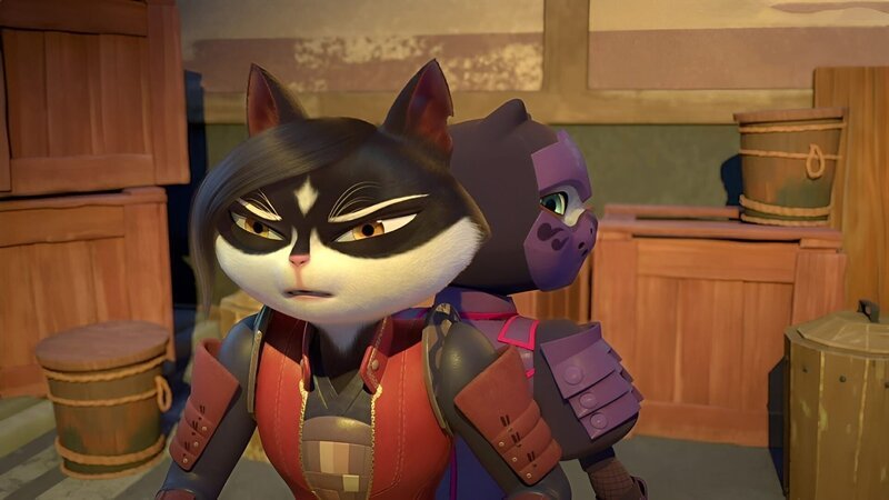 Chizu bereitet sich mit einer Ninja-Kämpferin auf einen letzten Kampf gegen Lady Fuwa vor. – Bild: ZDF/​2022 Usagi Productions LLC