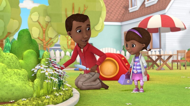 DOC MCSTUFFINS – „Chilly Gets Chilly“ – Doc teaches Chilly and the rest of the toys about the importance of staying warm when playing outside in the snow. This episode of Disney Junior’s „Doc McStuffins“ airs FRIDAY, DECEMBER 7 (10:00–10:30 a.m., ET/​PT) on Disney Channel with encore airings on the new Disney Junior channel. (DISNEY JUNIOR) DAD, DOC MCSTUFFINS – „A Bad Case of the Pricklethorns“ – When blow-up toy Boppy springs a leak, Doc and her pals bandage him up and show him how to avoid it happening again. This episode of Disney Junior’s „Doc McStuffins“ airs FRIDAY, MARCH 23 (10:30–11:00 a.m., ET/​PT) on Disney Channel. – Bild: Disney