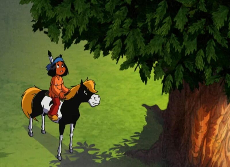 Yakari sieht Fettauge im Baum – schlafend. – Bild: KI.KA/​Storimages