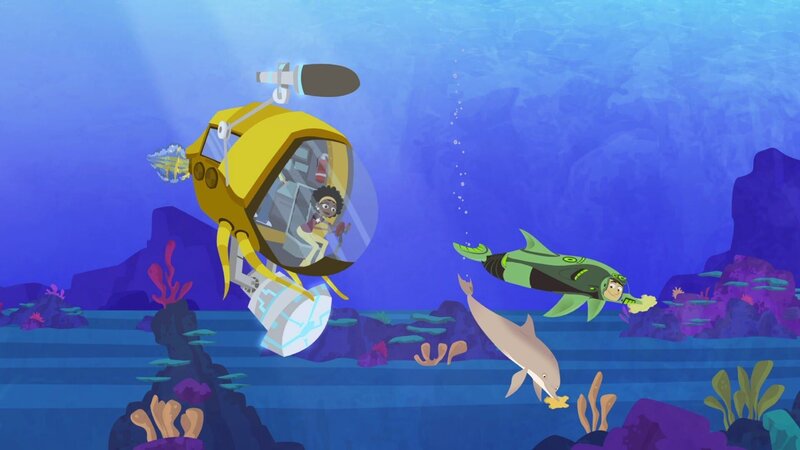 Stella hat den Delfin-Decoder fertiggestellt und möchte mit Delfinen in Kontakt treten. – Bild: SUPER RTL