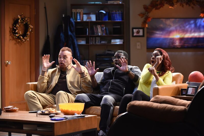 (v.l.n.r.) Dad (Sinbad); Rel (Lil Rel Howery); Brittany (Jessica „Jess Hilarious“ Moore) – Bild: Fox Broadcasting Co. /​ Ray Mickshaw