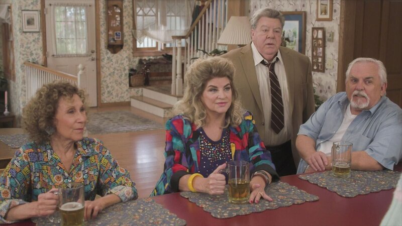 L-R: Margot Letien (Rhea Perlman), Janice Bartlett (Kirstie Alley), Ned Frank (George Wendt) und Digby Yates (John Ratzenberger) – Bild: ProSieben