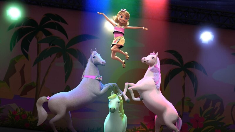 Chelsea ist für den großen Tanz-Wettbewerb ins Insel-Paradies angereist und möchte zeigen, was sie kann. – Bild: Universal Studios Inc.