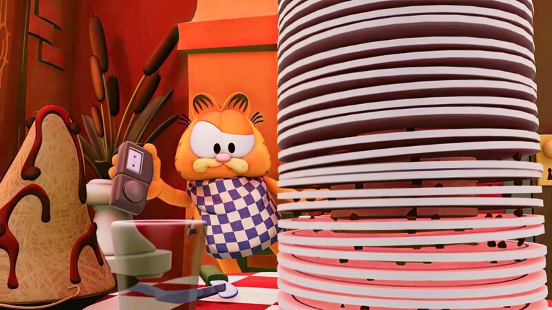 Garfield versucht die falsche Stimme zu identifizieren. – Bild: ORF/​Mediatoon/​Dargaud Media/​Paws Inc.