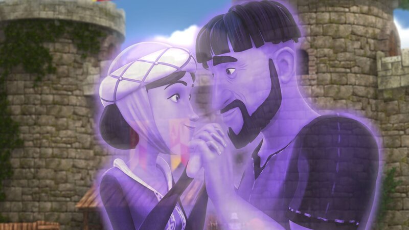 Nach vielen Jahren treffen sich Jon Camran und seine Frau als Geister endlich wieder. – Bild: SWR/​Blue Spirit Productions/​TéléTOON+/​Canal+