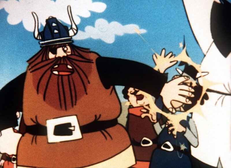 Halvar ist wütend. Zu spät merkt er, dass Herr Lumperich die Wickinger mit seinen Geschenken nur hereinlegen möchte. – Bild: ORF/​Apollo Filmverleih