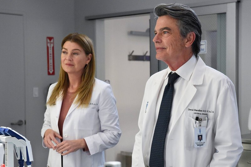 Grey’s Anatomy Staffel 18 Folge 5 Ellen Pompeo als Dr. Meredith Grey, Peter Gallagher als Dr. David Hamilton SRF/​ABC Studios – Bild: SF2
