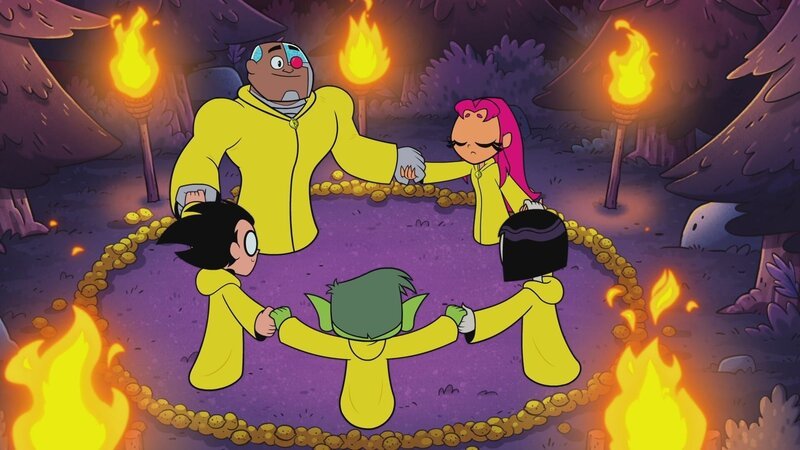 v.li.: Robin, Cyborg, Beast Boy, Starfire, Raven – Bild: Warner Bros. Entertainment Inc.