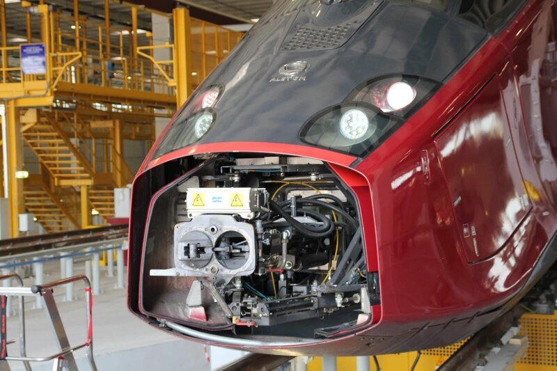 Nola, Italy: Close-up of the AGV high speed train with its nose removed. – Bild: port.hu