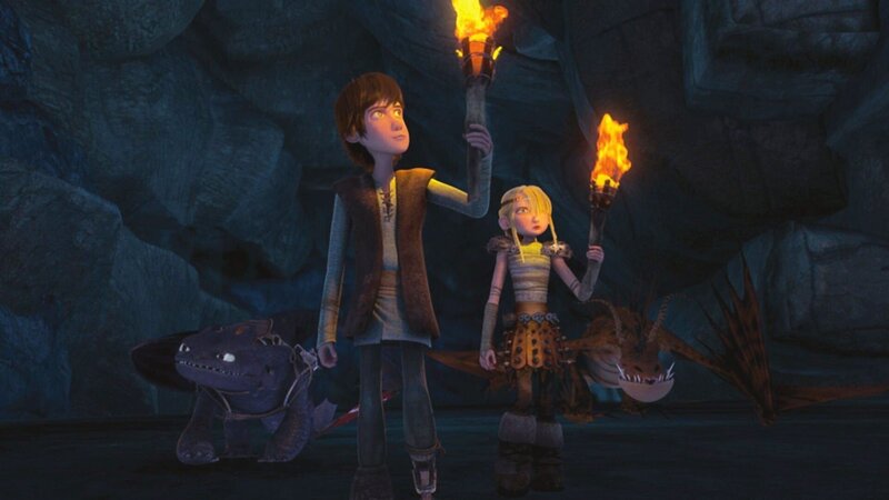 Hicks und Astrid machen sich auf die Suche nach dem Schatz. – Bild: SUPER RTL