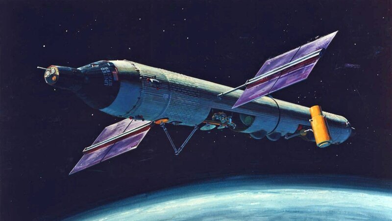 Das Manned Orbiting Laboratory (MOL), eines der kostspieligsten und geheimsten Weltraumprogramme der US-Geschichte. Nur wenige Wochen vor der parallel laufenden Mond-Mission Apollo 11 wurde das Spionage-Projekt aus Kostengründen eingestellt. – Bild: NRO/​ Off the Fence