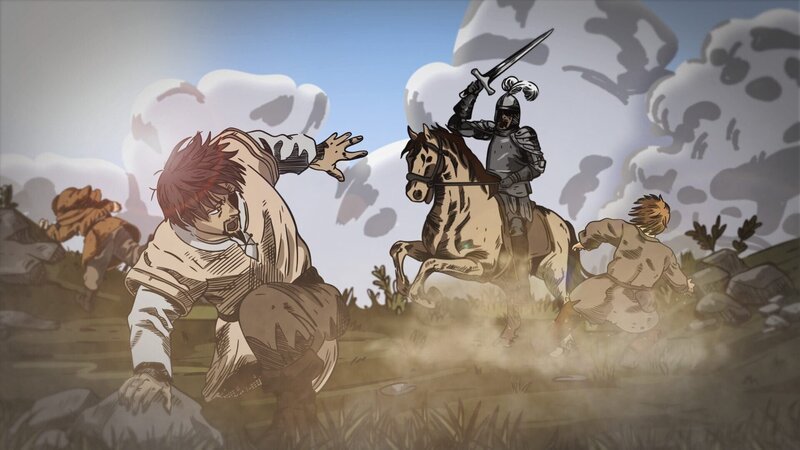 Animation: Bauern werden von Ritter verfolgt. – Bild: ORF/​pre tv/​YTM/​Anne-Marie Uhlemann