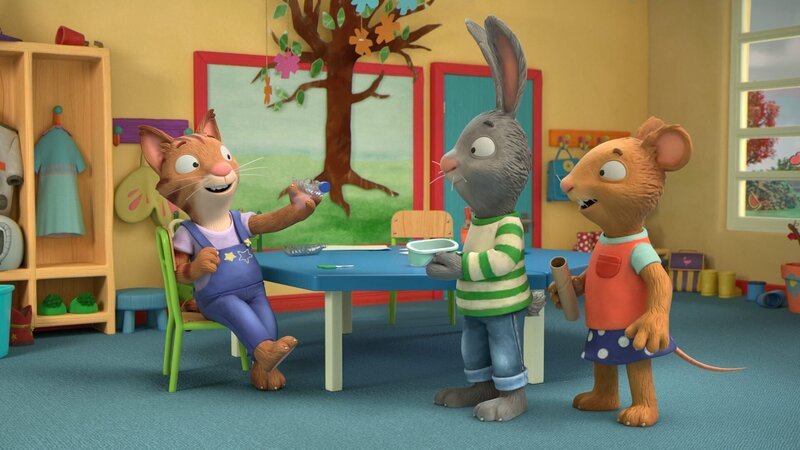 Frankie hat viele Ideen zum Bootsbau. Pip und Posy haben eigene Vorstellungen. – Bild: ZDF/​Magic Light Pictures LTD 2023