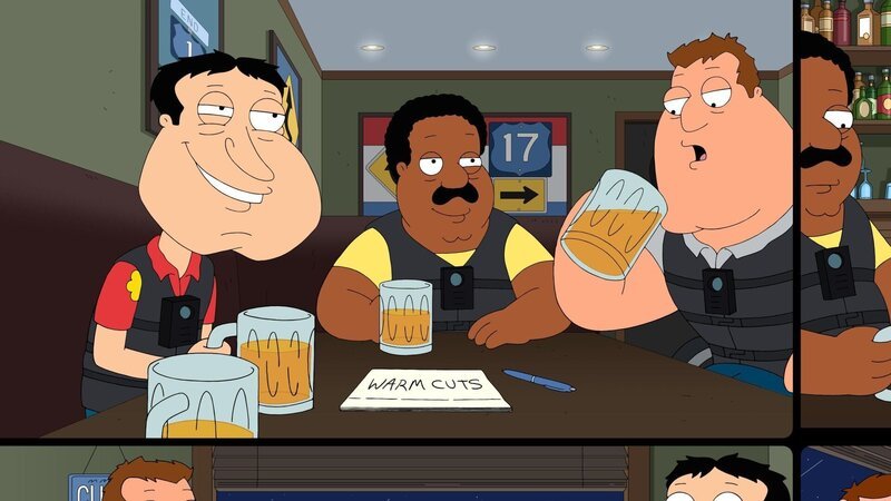 (v.l.n.r.) Glenn Quagmire; Cleveland Brown; Joe Swanson – Bild: Twentieth Century Fox Film Corporation