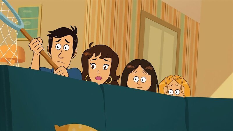 Papa, Mama, Wendy und Marine stellen der entwischten Riesenschlange eine Falle. – Bild: NDR/​Bamboo Production/​Samka Productions