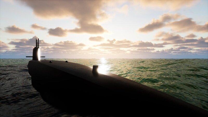 3D-Animation einer Außenansicht des Decks eines U-Boots außerhalb des Wassers. +++ Die Verwendung des sendungsbezogenen Materials ist nur mit dem Hinweis und Verlinkung auf RTL+ gestattet. +++ – Bild: RTL /​ PERNEL MEDIA