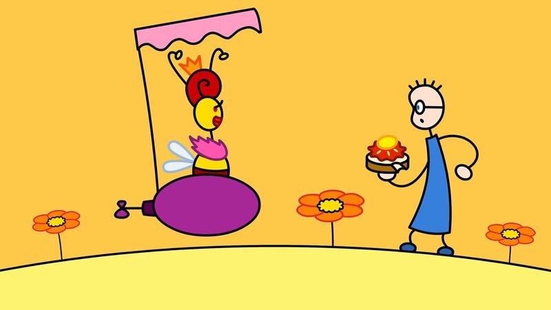 TOM will eigentlich nur sein Erdbeermarmeladebrot mit Honig finden, doch die Bienenkönigin kommt zu Besuch. – Bild: SWR/​Studio Film Bilder Stuttgart