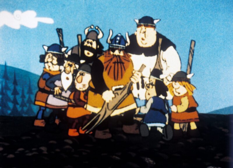 Die Wikinger sind nicht wenig erstaunt, als sie sehen, dass ihre Frauen das Schiff besetzen. – Bild: ORF/​Apollo Filmverleih