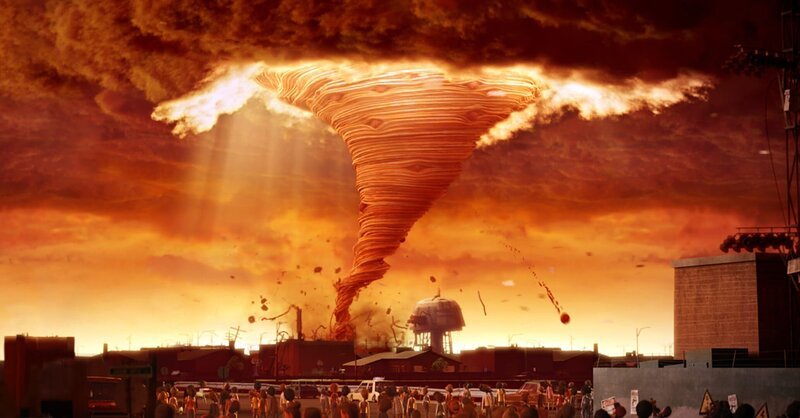 Als die Maschine in den Wolken beginnt sich zu verselbstständigen, bedrohen Naturkatastrophen wie Spagetti-Tornados die Stadt. Nun muss schnell gehandelt werden, um die Stadt vor dem fleischig-soßigen Untergang zu bewahren. – Bild: ORF/Sony Pictures Als die Maschine in den Wolken beginnt sich zu verselbstständigen, bedrohen Naturkatastrophen wie Spagetti-Tornados die Stadt. Nun muss schnell gehandelt werden, um die Stadt vor dem fleischig-soßigen Untergang zu bewahren. – Bild: ORF/Sony Pictures