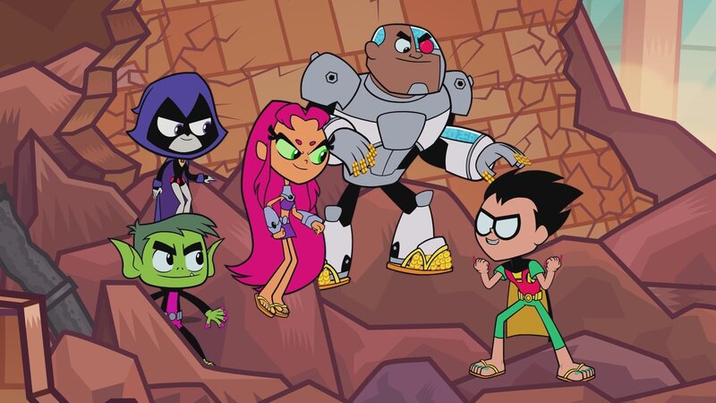v.li.: Beast Boy, Raven, Starfire, Cyborg, Robin – Bild: Warner Bros. Entertainment Inc.