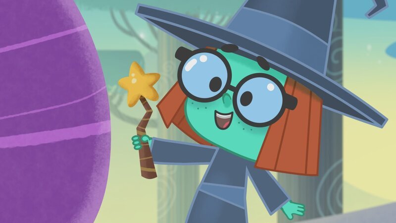 Die kleine Hexe klagt Dog und Puck ihr Leid. – Bild: KiKA/​Dog Loves Productions Limited 2020