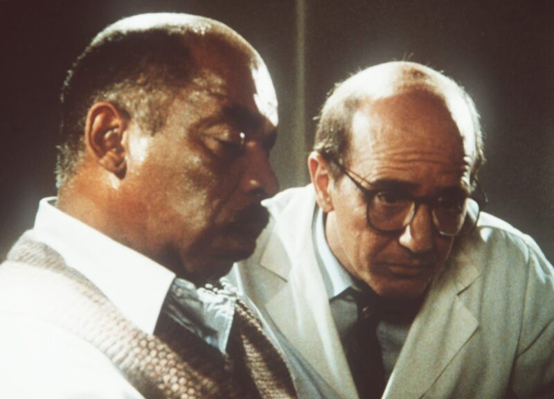 Trotz des ausdrücklichen Verbots seiner Vorgesetzten macht sich Lees Chef Billy Melrose (Mel Stewart, l.) an die Aufklärung des Falls – und wird prompt von Dr. Denz (Garry Goodrow, r.), dem Handlanger der Bankräuber, gefangengenommen … – Bild: CBS Television