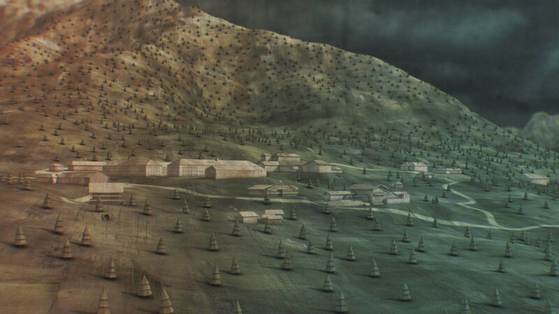 Aerial Graphic of the layout of Obersalzberg and the tunnel network which linked Hitler’s house to the other General’s. (Photo credit: DSP) – Bild: National Geographic Channel