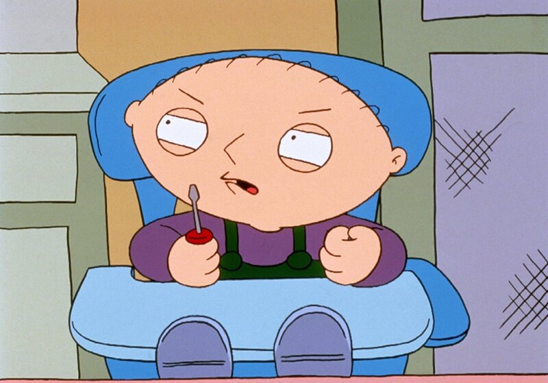 (4. Staffel) – Mit seinen Eltern brabbelt Stewie in Babysprache, aber die Zuschauer verstehen ihn als das Mutter hassende Mastermind, das er ist … – Bild: Twentieth Century Fox Film Corporation. All Rights Reserved.