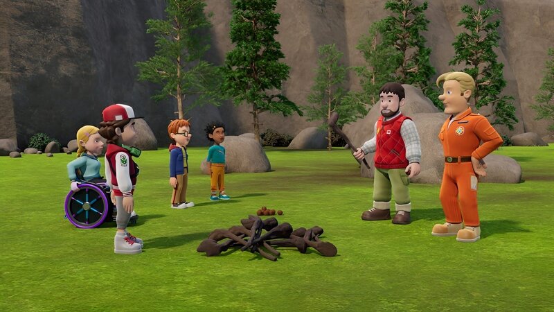 Tannenzapfen-Golf: Knorrige Äste als Schläger, Tannenzapfen als Bälle und ein fleißiger Maulwurf – ob das gut gehen kann? – Bild: KiKA/​2024 Prism Art & Design Limited