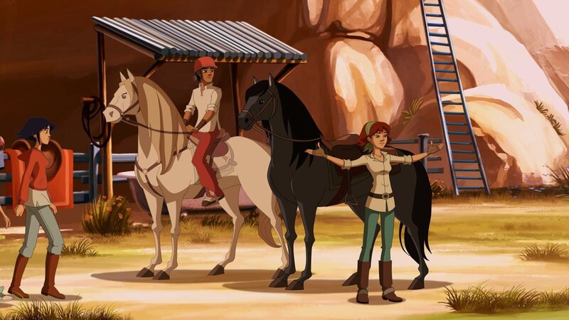 Cindy, ein reitendes Filmstarlet, ist zu Dreharbeiten in der Gegend. – Bild: hr/​Tele Images