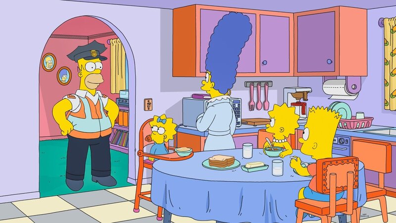 THE SIMPSONS: Feeling worthless at work, Homer volunteers to be a school crossing guard. But when his safety squad receives too much funding, the crossing guards become a force to be feared in the „Homer’s Crossing“ season premiere episode of THE SIMPSONS. – Bild: 20th Century Fox