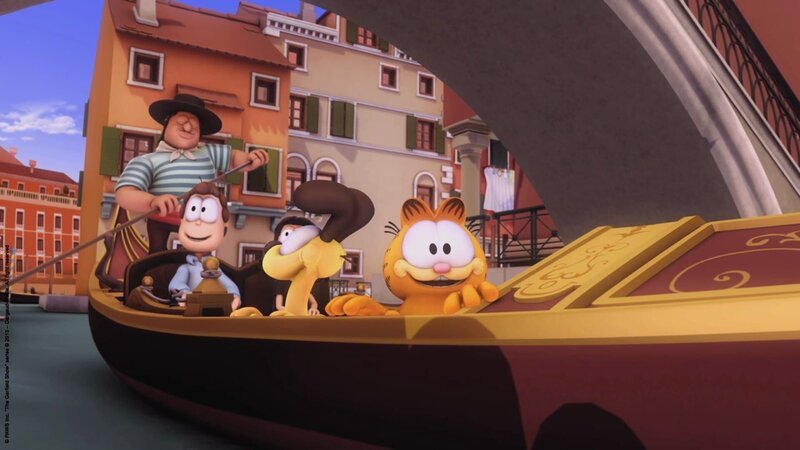 Garfield bei einer Gondelfahrt in Venedig – Bild: HR/​Dargaud Media/​MediaToon/​Paws Inc./​France 3