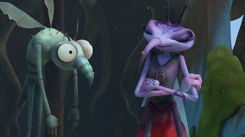 Gnat berichtet Adilla die Neuigkeiten. – Bild: KiKA/​One Animation PTE LTD.