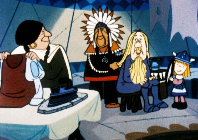 Die Gastfreundschaft von Häuptling Humbelkappa ist wirklich groß: er lädt den kleinmütigen und zerknirschten Snoppe in sein Zelt ein, damit seine Kleider wieder in Ordnung gebracht werden können. – Bild: ORF/​Apollo Filmverleih