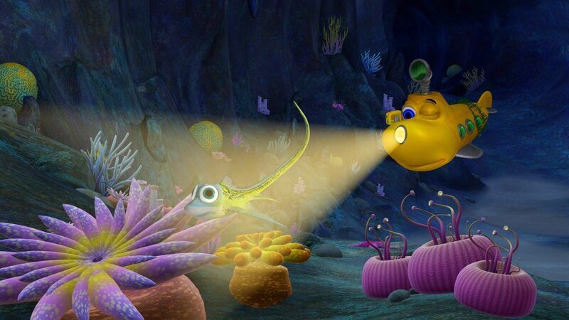 Timmy hat einen Fisch entdeckt, wie er ihn noch nie zuvor gesehen hat und verfolgt ihn in einen Unterwassertunnel. – Bild: KI.KA/​Mike Young Productions
