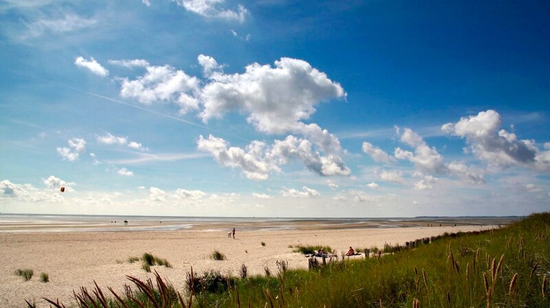 Föhr hat im Süden der Insel 12 Kilometer Sandstrand. Bei Ebbe kann man durchs Wattenmeer bis nach Amrum wandern. – Bild: NDR/​Veit Bentlage