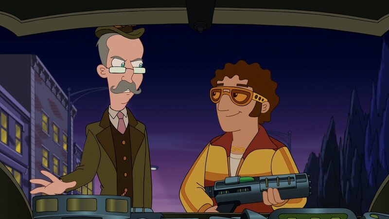 L-R: Balthazar Cavendish (voiced by Jeff „Swampy“ Marsh), Vinnie Dakota (voiced by Dan Povenmire) – Bild: Disney Channel (DE)