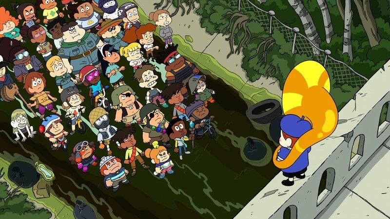 Vorne, v.li.: Kelsey, Mortimor, Craig, Cannonball, Beth the Timekeeper – Bild: Cartoon Network