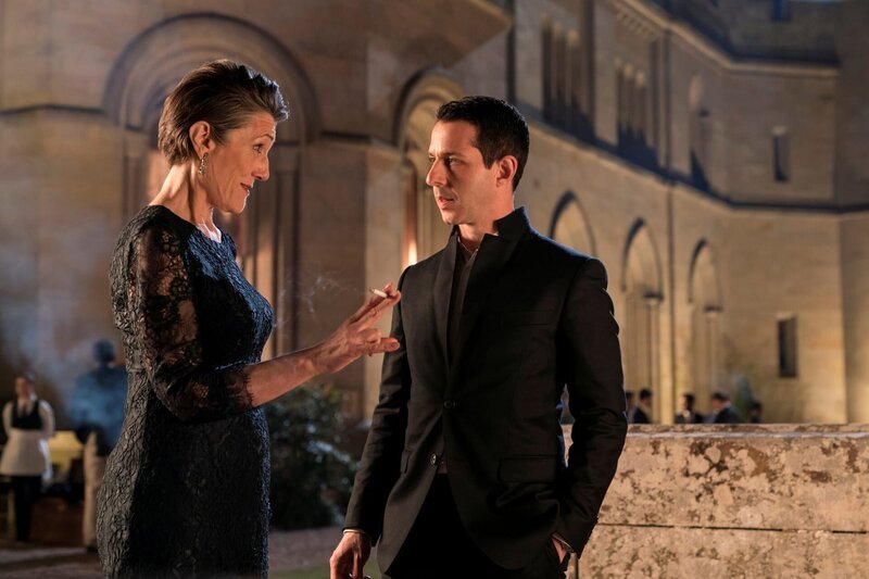 Lady Caroline Collingwood (Harriet Walter) und Kendall Roy (Jeremy Strong) – Bild: Sky Atlantic HD /​ Colin Hutton
