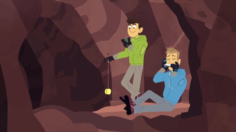 Martin (li.) und Chris haben keine Lust, den neuen Anzug von Stella zu testen. – Bild: SUPER RTL