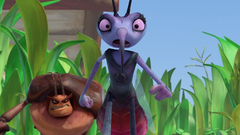 Adilla gibt ihre Tarnung auf und muss fliehen. – Bild: KiKA/​One Animation PTE LTD.