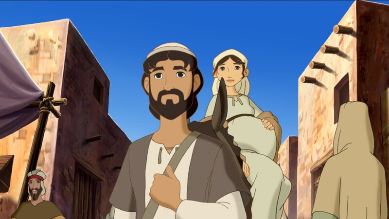 Maria und Josef kommen nach Bethlehem. – Bild: KI.KA/​Cross Media/​Beta/​Trickompany