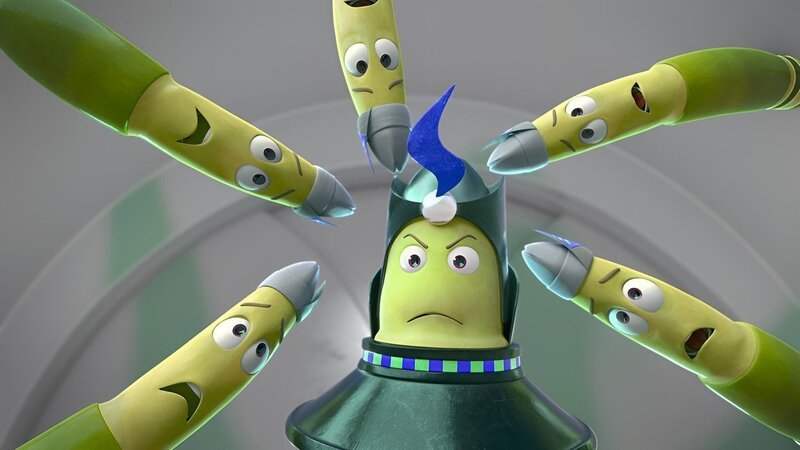 Mit den wurmartigen Wesen, denen Moley und Dotty auf ihrem Trip in die Unterwelt begegnen, ist nicht zu spaßen. – Bild: ZDF/​Two Daughters Entertainment Ltd