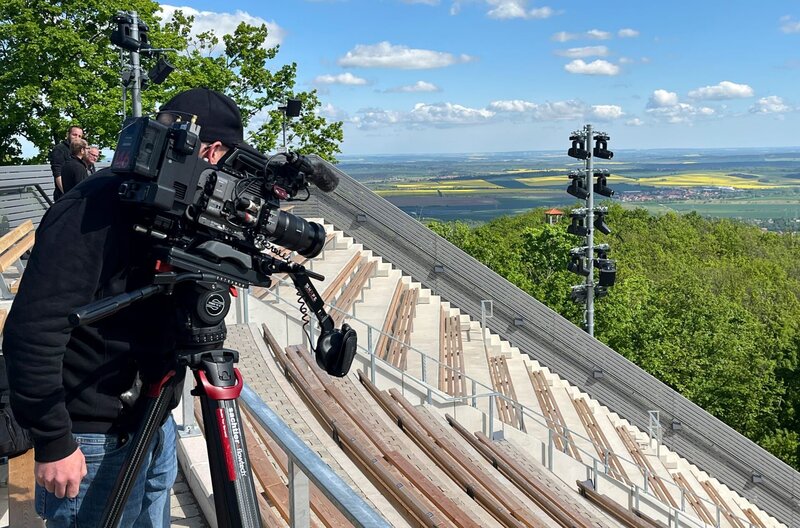 Dreharbeiten im modernisierten Bergtheater Thale – Bild: MDR/​Lena Kunitz